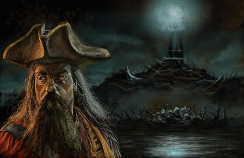 Pirate Captain on Ship — Dark