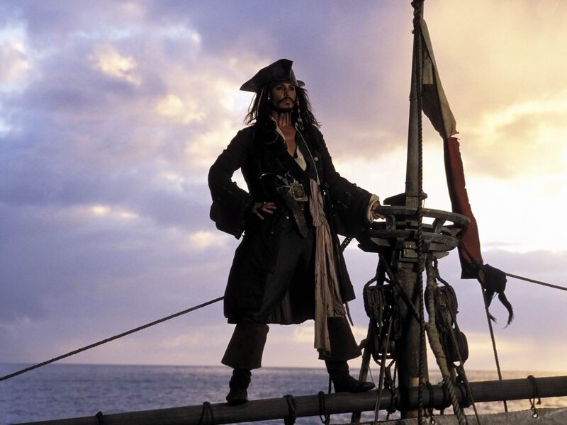 Pirate captain on ship deck