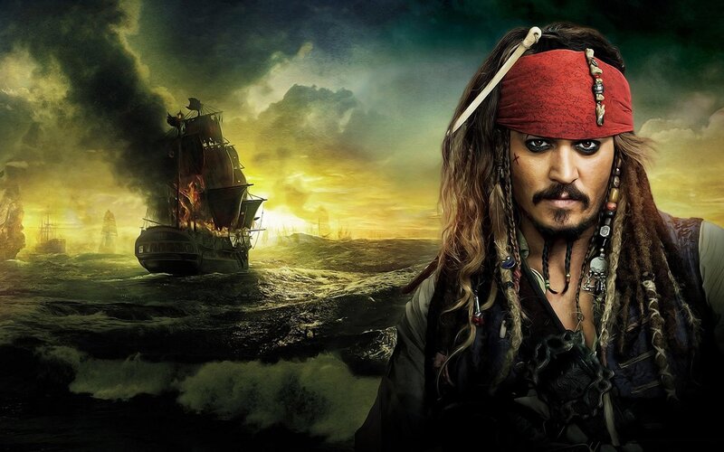 Pirate Captain on Ship — Red, Dramatic
