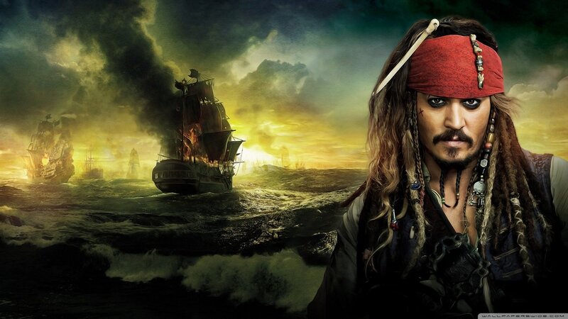 Pirate Captain on Ship — Yellow, Dramatic