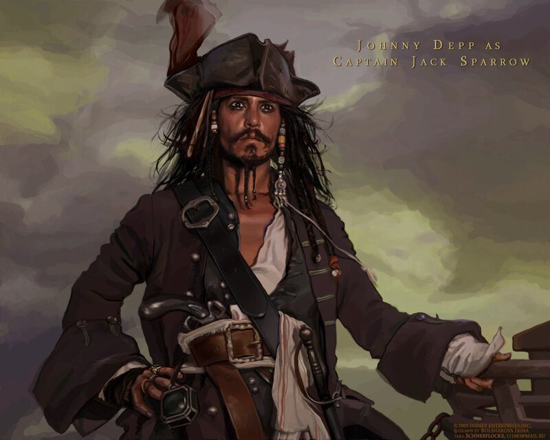 Pirate Captain Standing — Brown, Dramatic