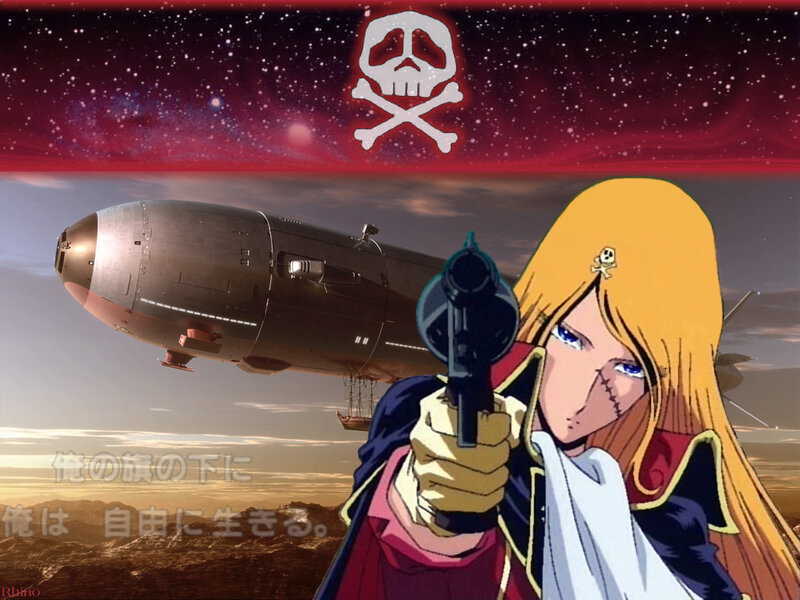 Pirate captain with blimp