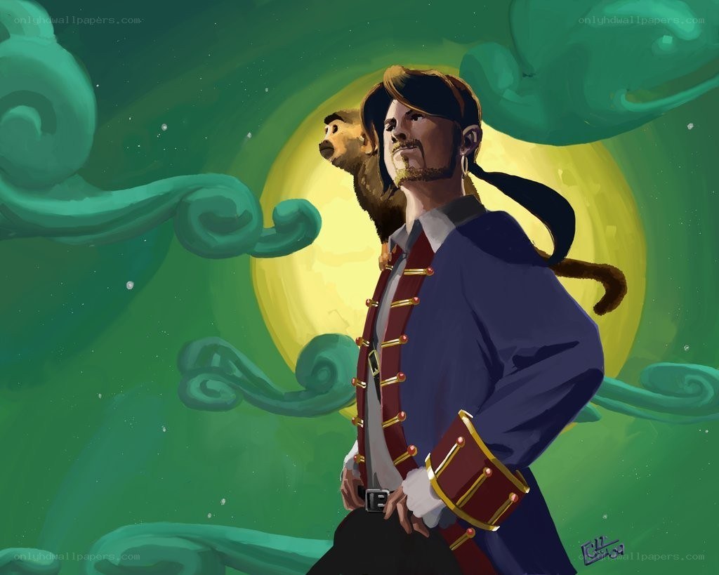 pirate captain with monkey