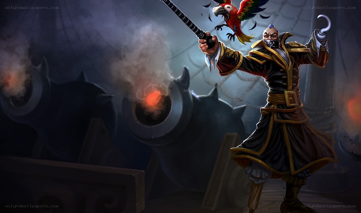 Pirate captain with parrot