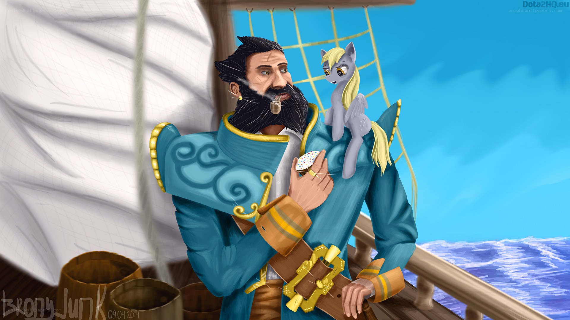 Pirate captain with pony companion