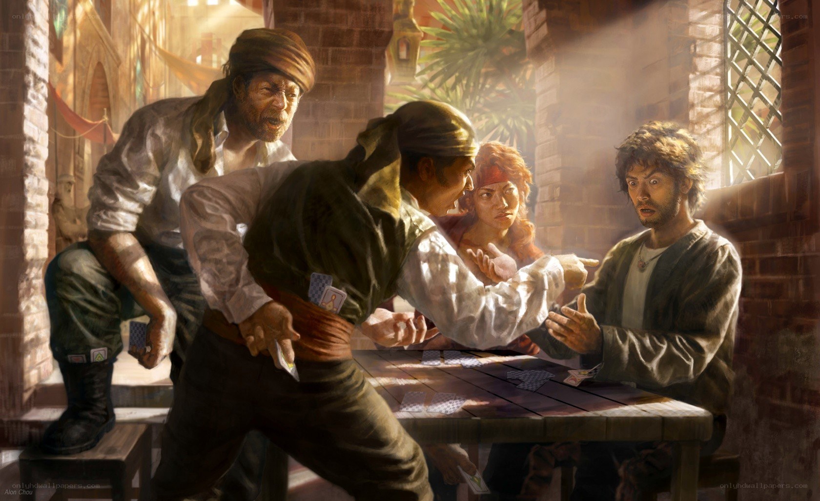 Pirate card game confrontation