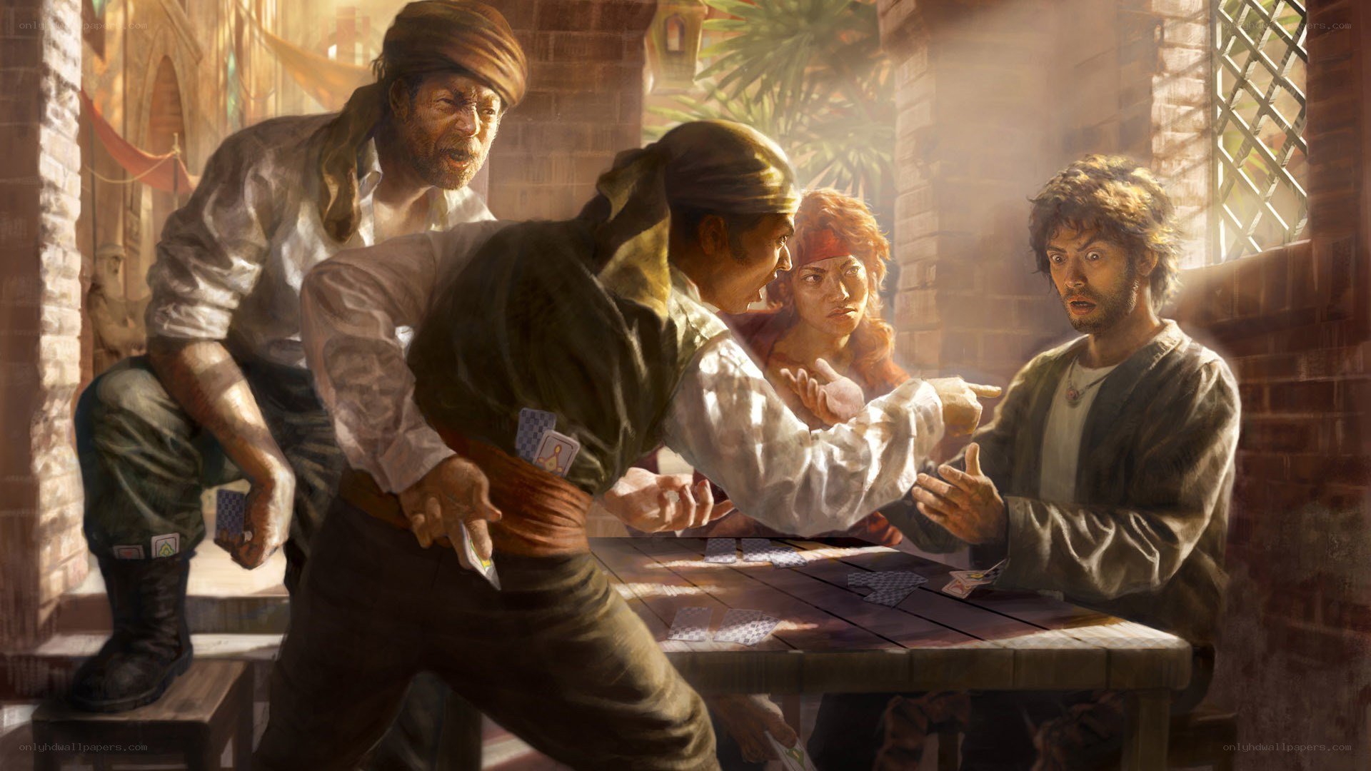 Pirate card game confrontation
