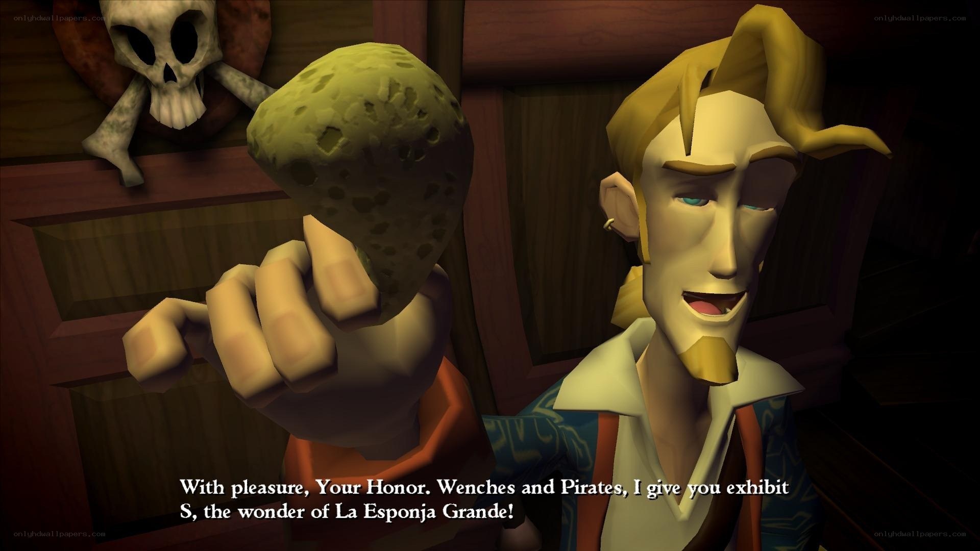 pirate character holding rock
