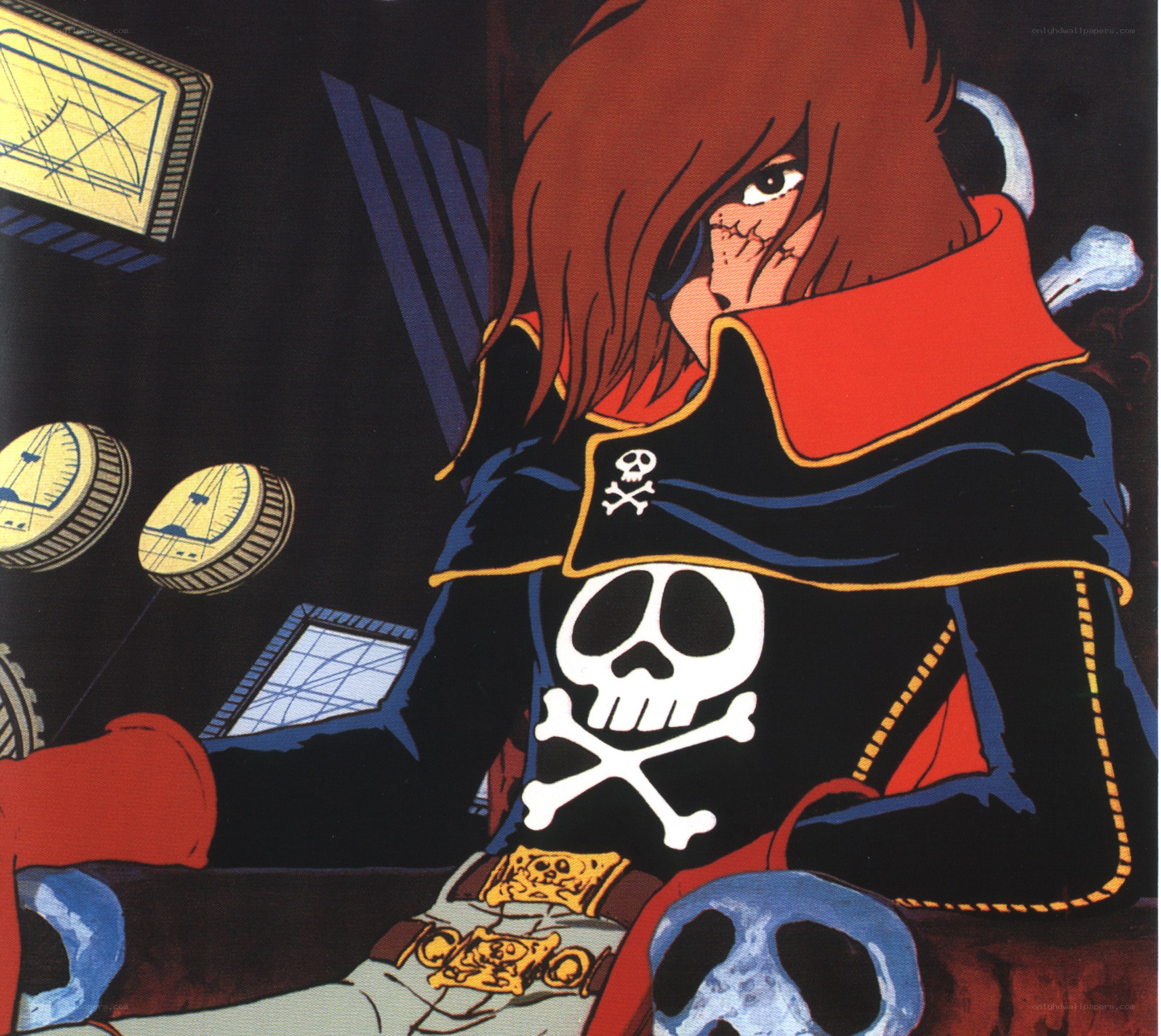 pirate character in cockpit