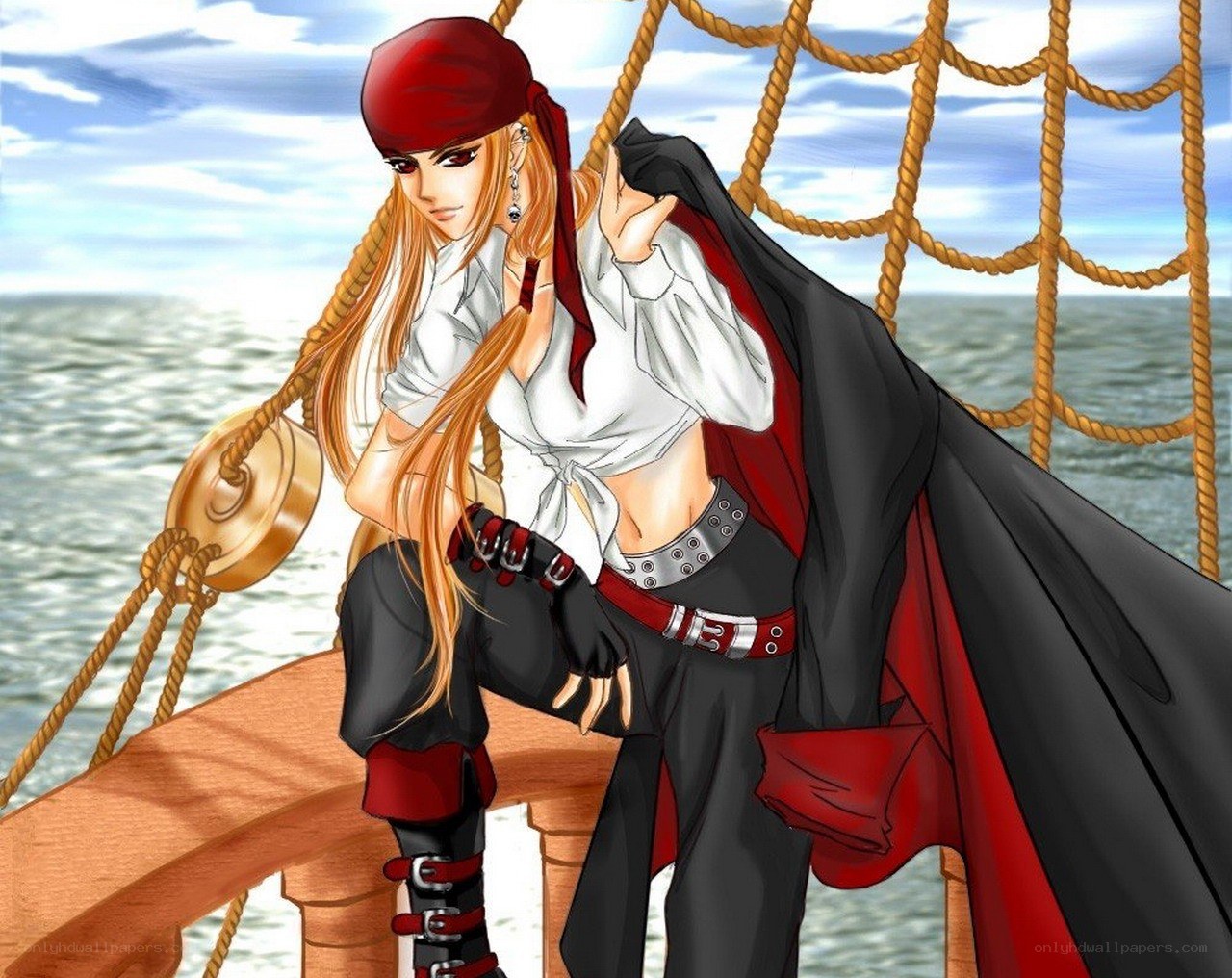 pirate character on a ship