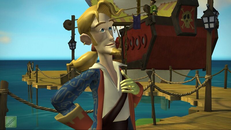 pirate character on dock
