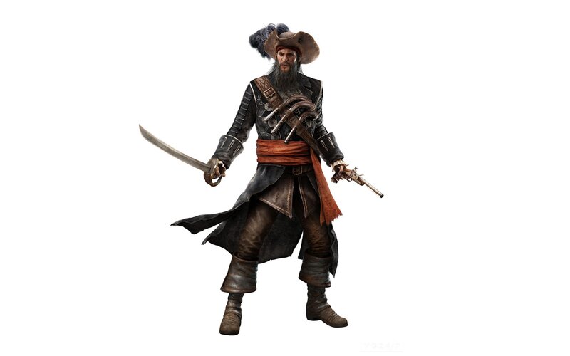 pirate character with sword and pistol