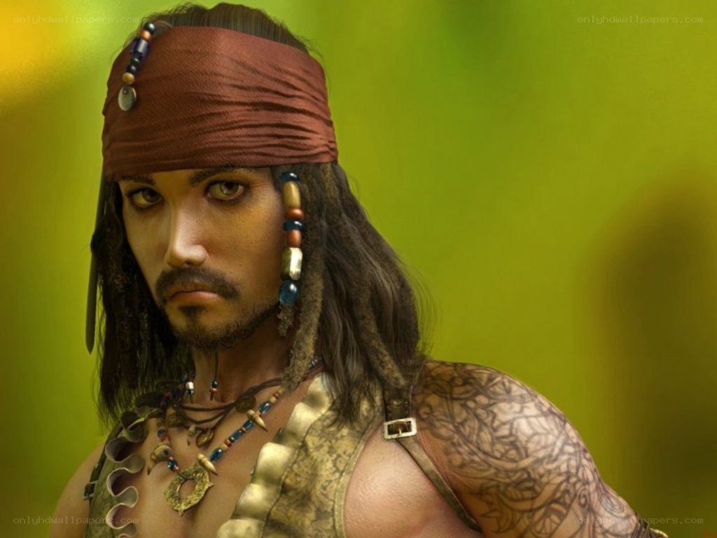 pirate character with tattoos