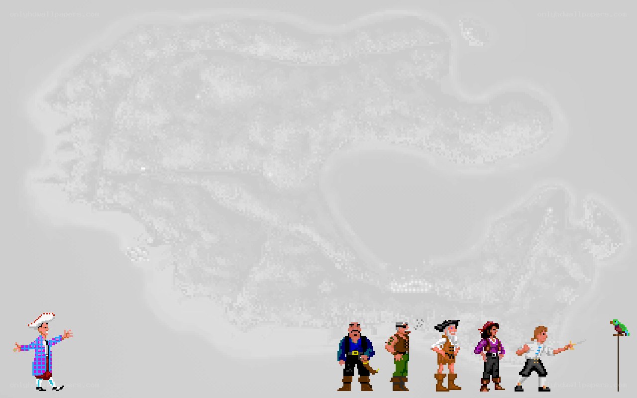 pirate characters on map