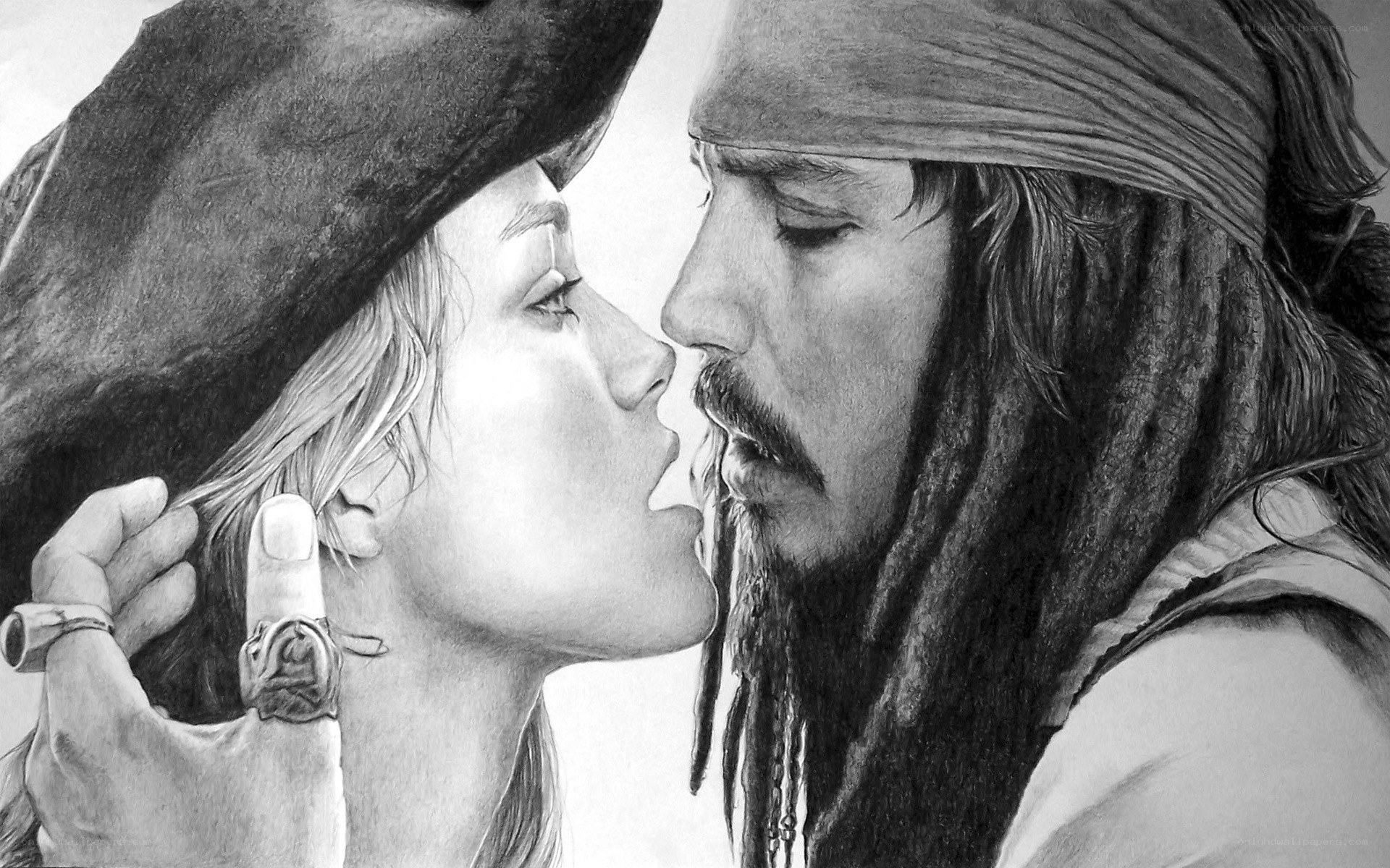 pirate couple drawing