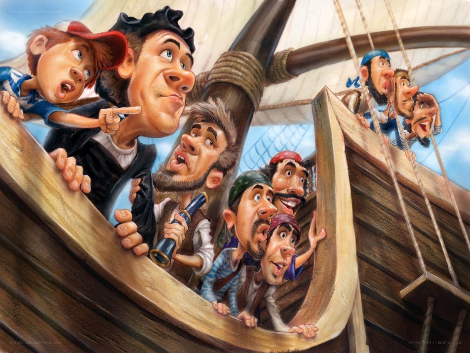 Pirate crew on a ship
