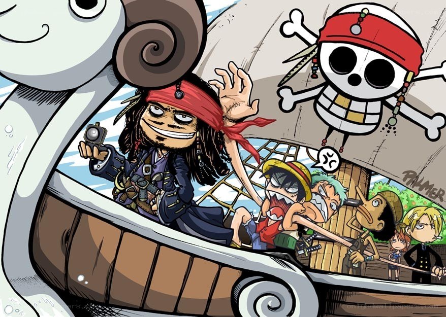 Pirate crew on a ship
