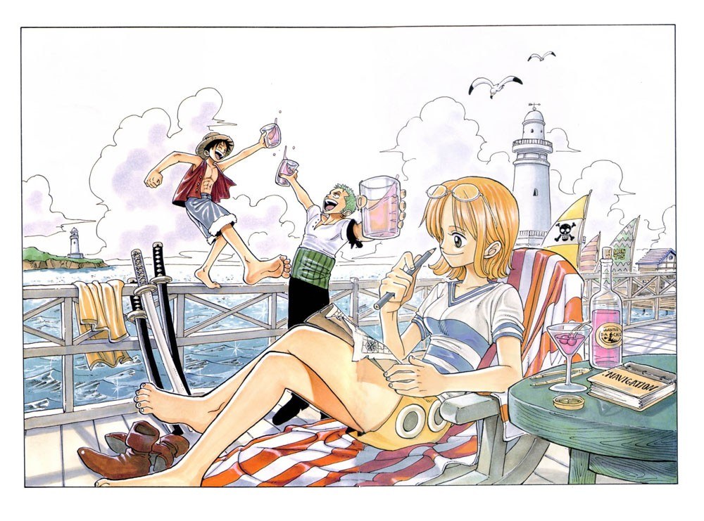 Pirate crew on a ship deck
