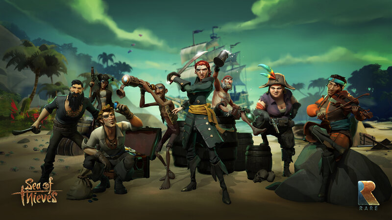 Pirate Crew on Beach