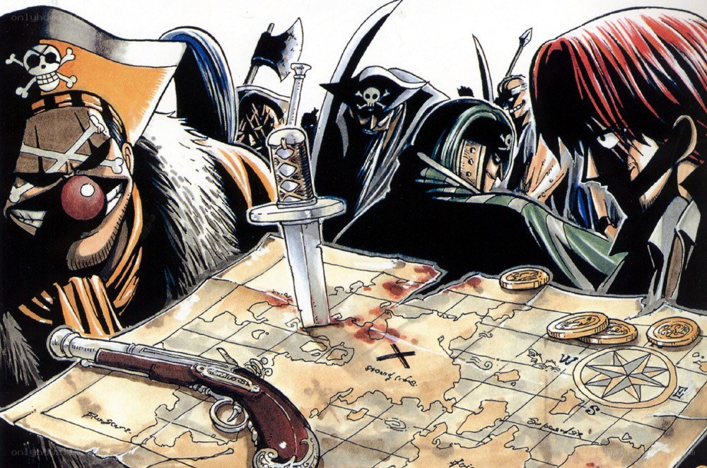 Pirate crew planning on map