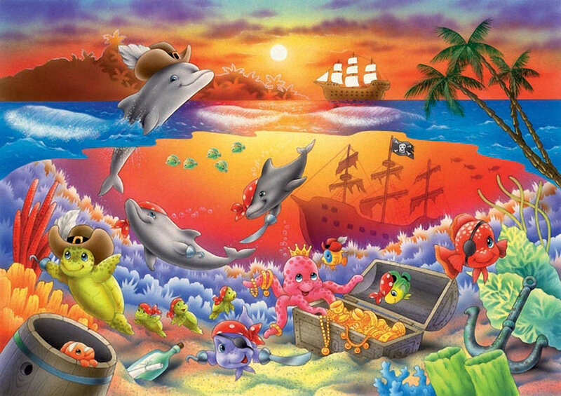 Pirate Dolphins and Sea Creatures
