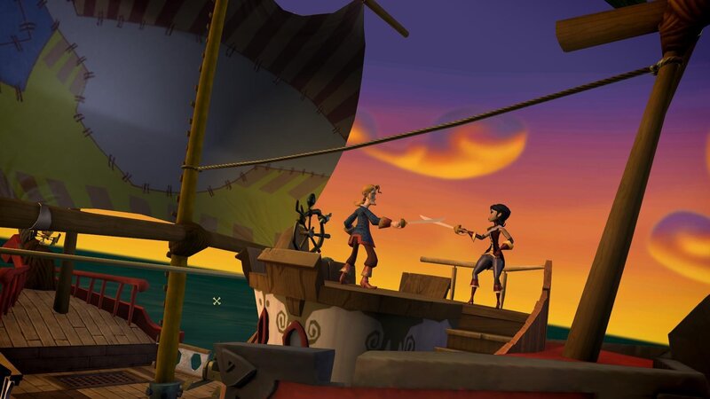 Pirate duel at sunset