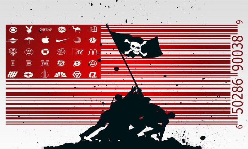 Pirate flag on barcode flag
