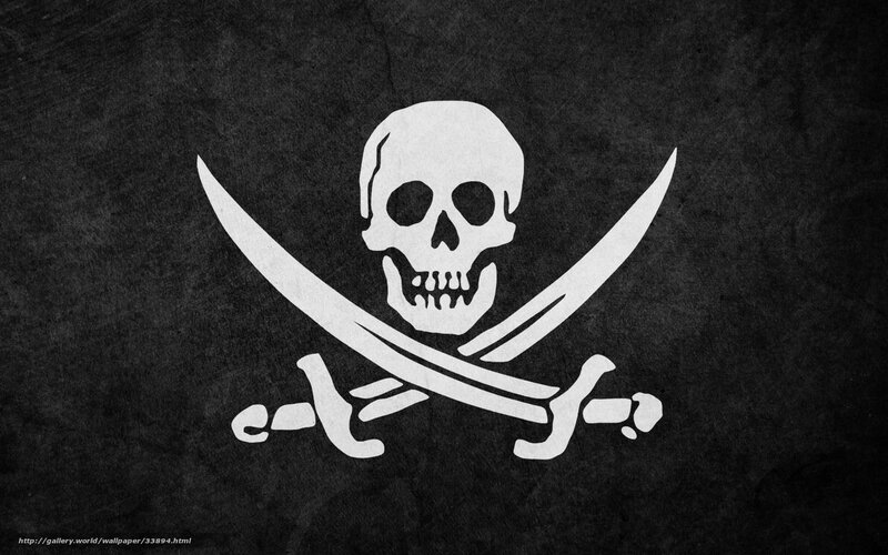 Pirate flag on dark background