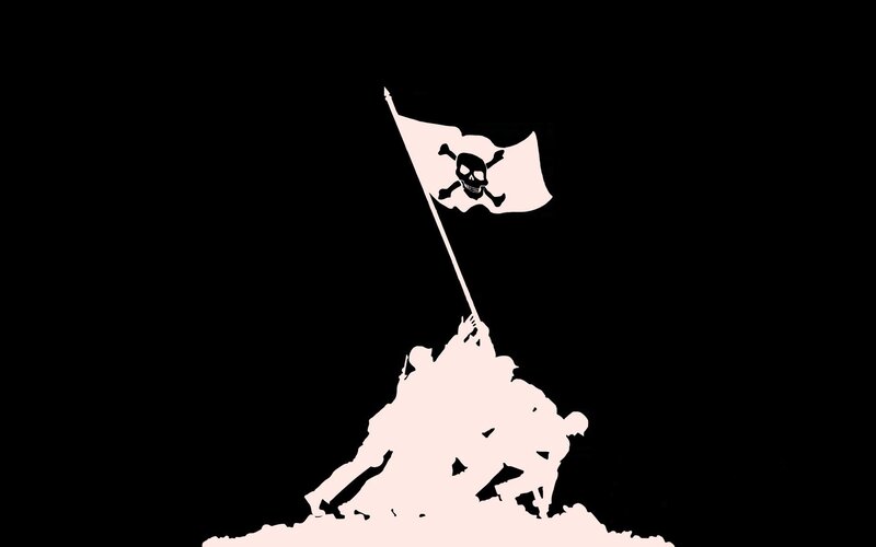 Pirate flag on Iwo Jima