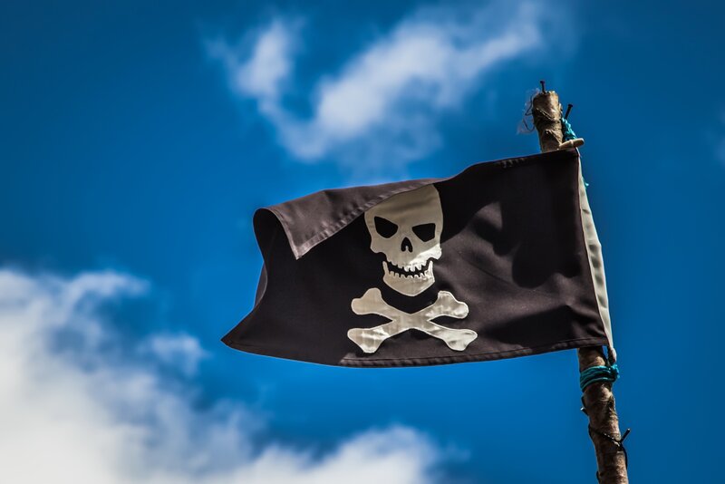 Pirate Flag on Pole