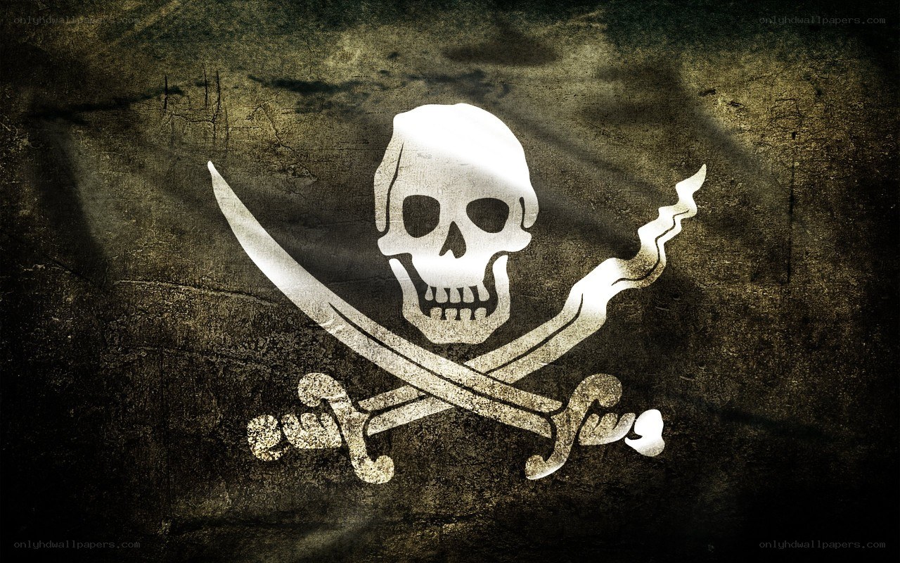 Pirate flag on weathered background