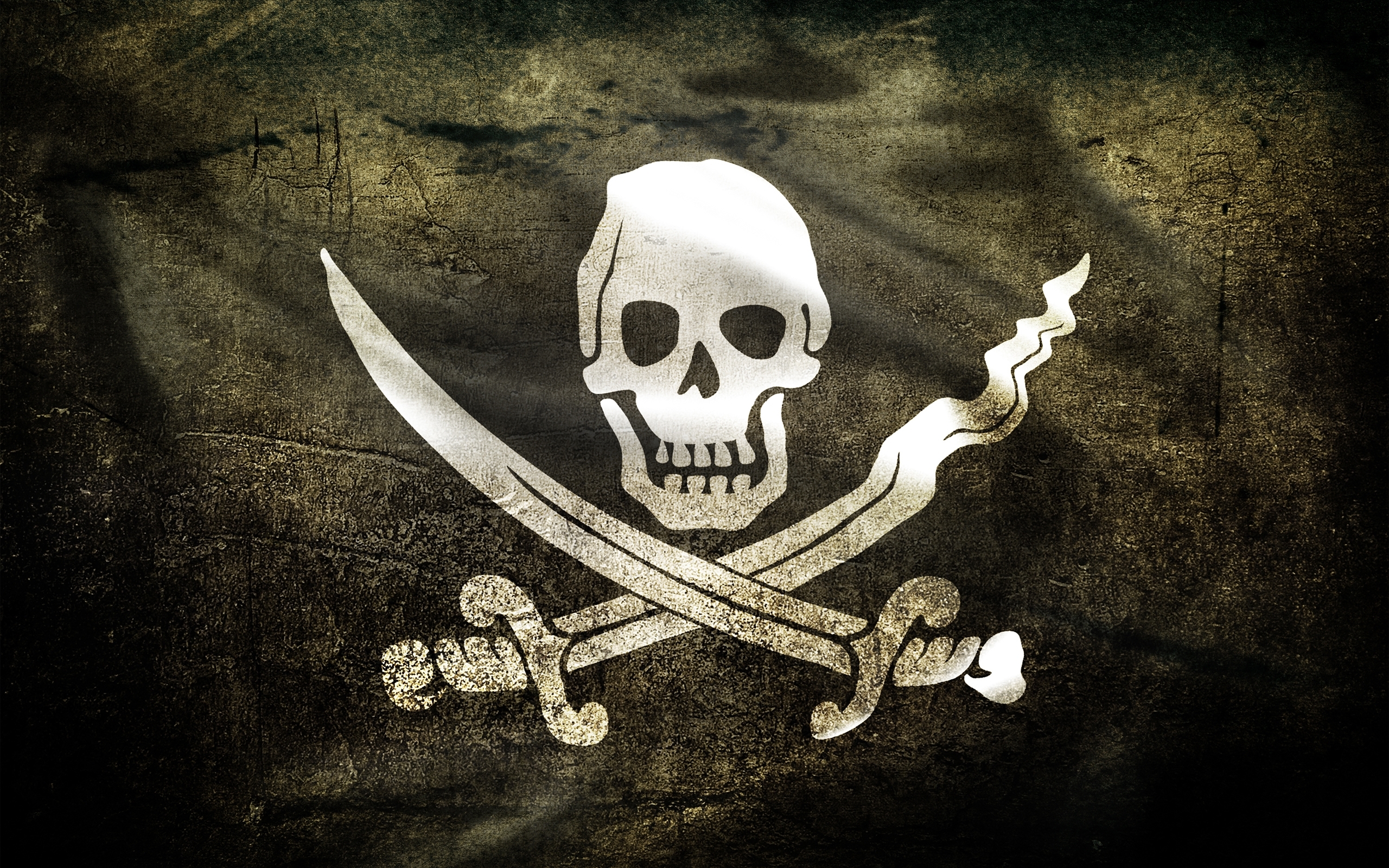 Pirate flag on weathered background