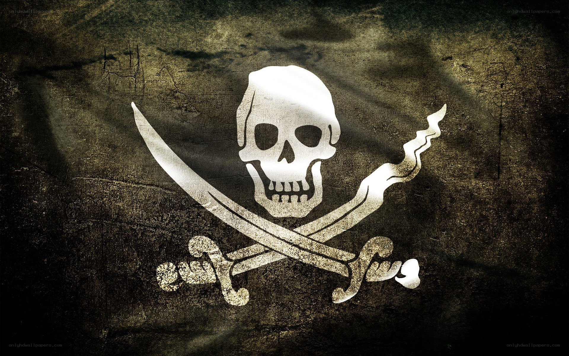 Pirate flag on weathered surface