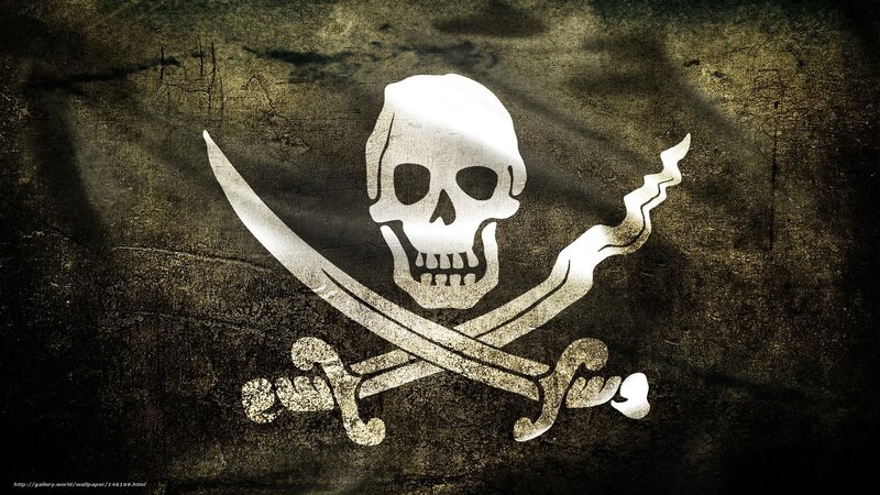 Pirate flag on weathered surface