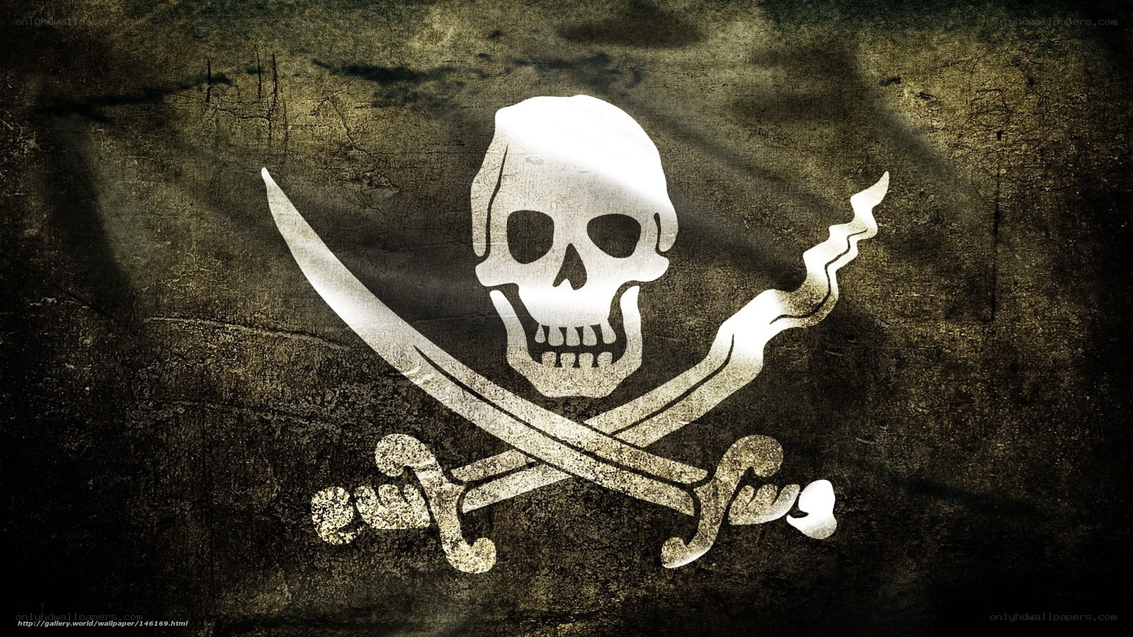 Pirate flag on weathered surface
