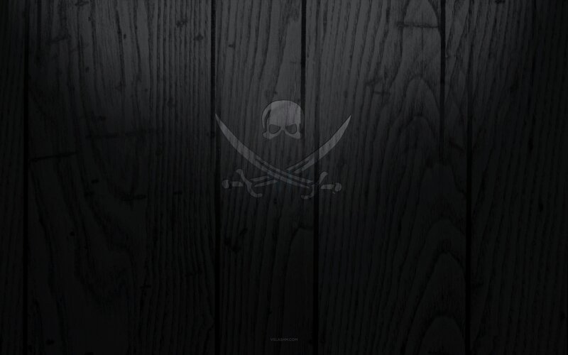 pirate flag on wood