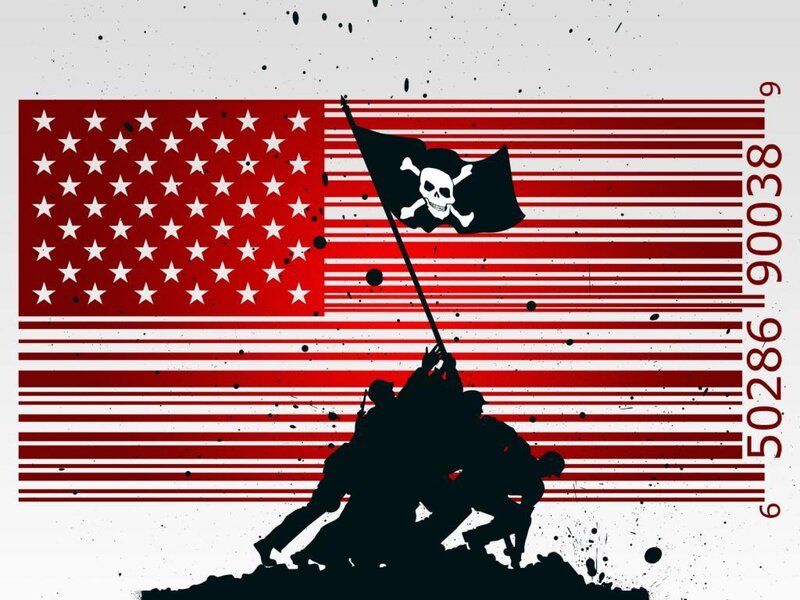 Pirate flag over US barcode