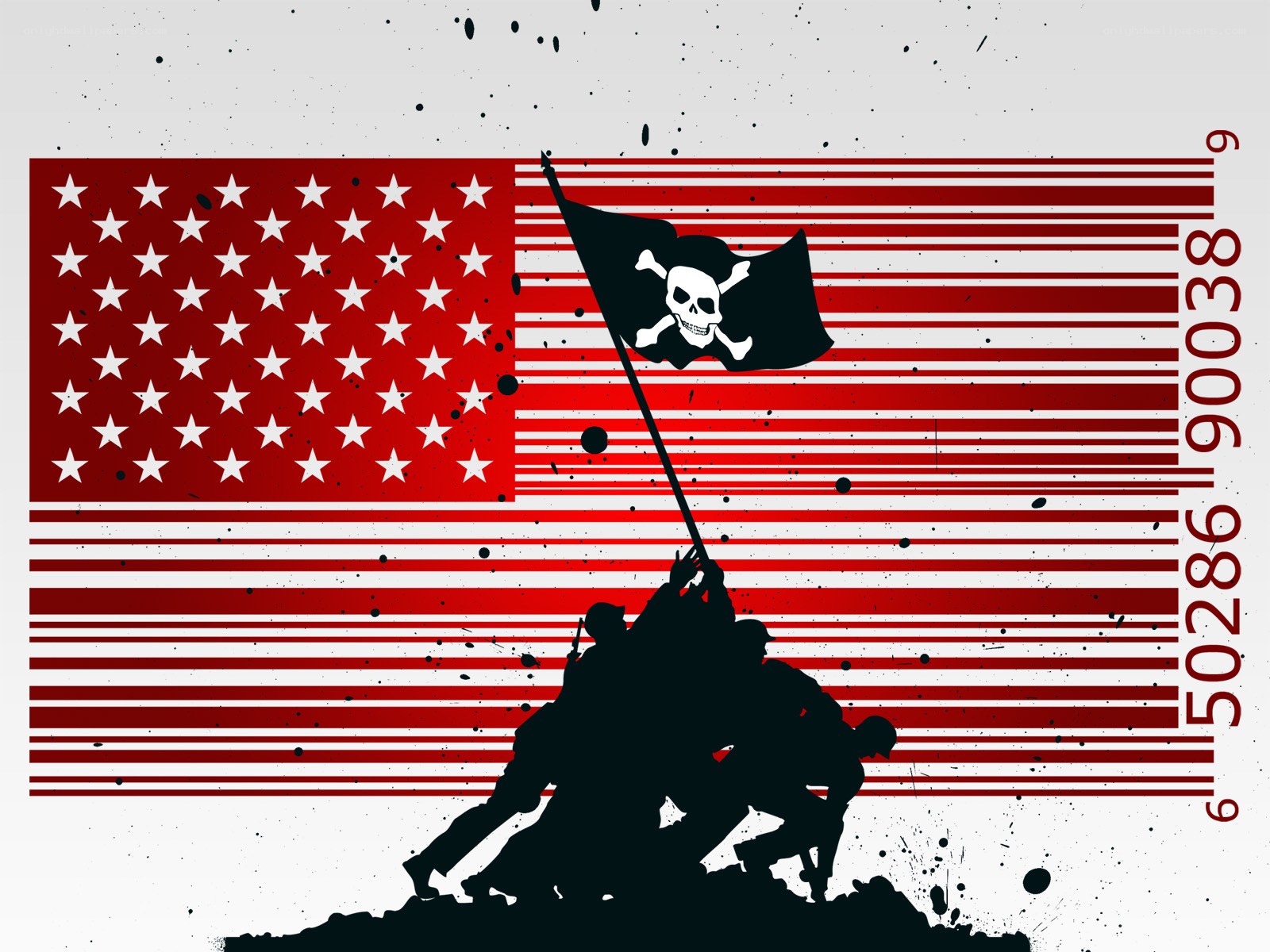 Pirate flag over US memorial