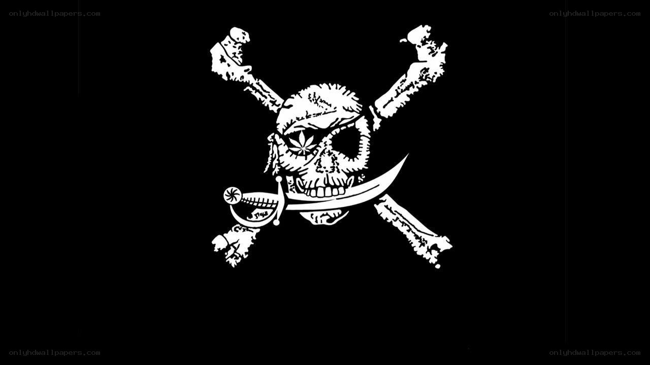 Pirate flag with skull and crossbones