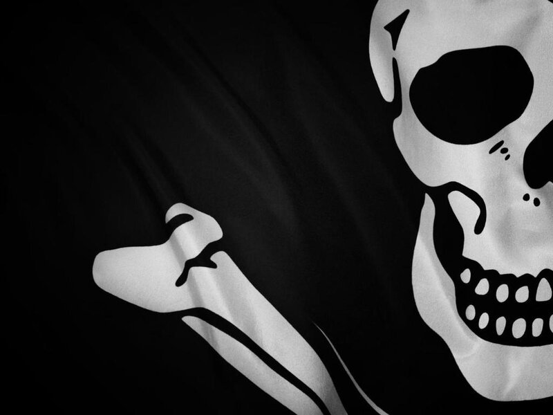Pirate flag with skull and crossbones