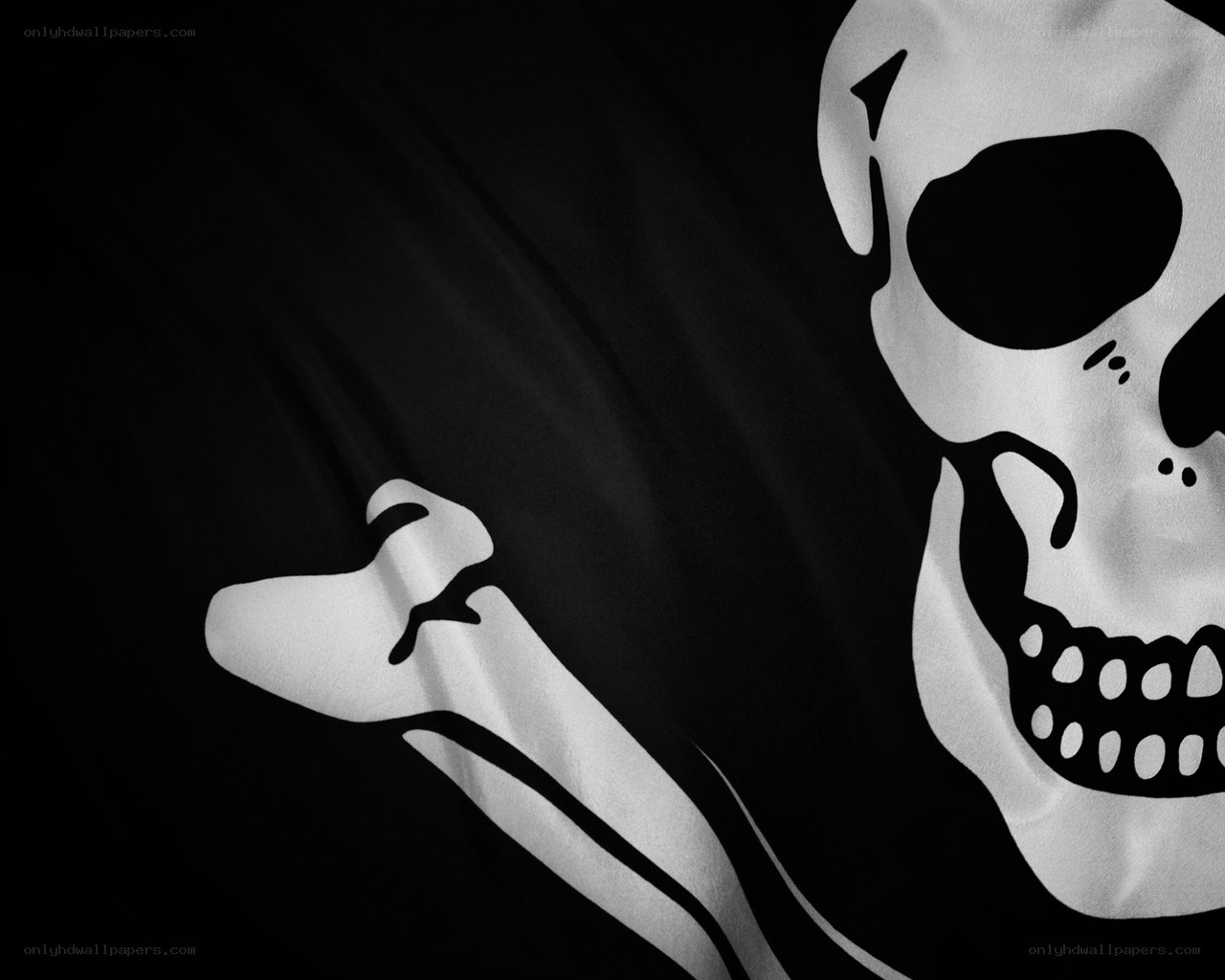 Pirate flag with skull and crossbones
