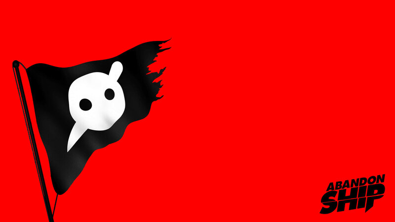 Pirate Flag with Skull — Red