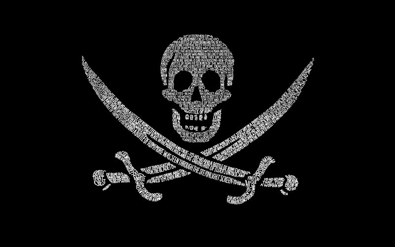 Pirate flag with text art