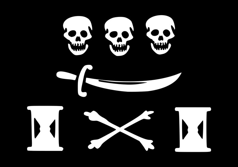 Pirate Flag with Three Skulls