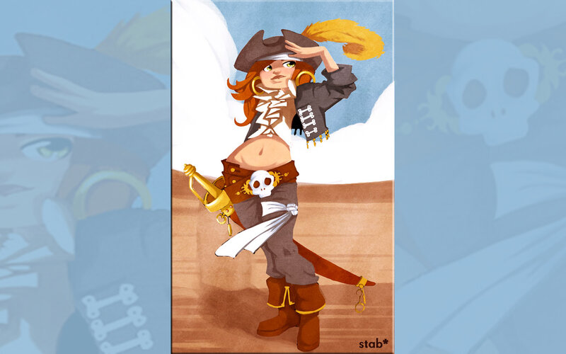 pirate girl character art