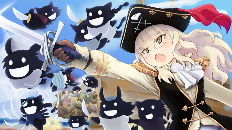 pirate girl with black cats