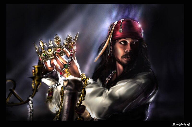 Pirate Holding Crown