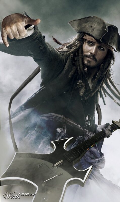 Pirate Holding Guitar