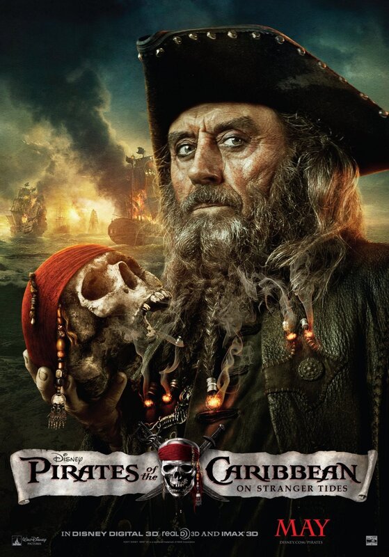 Pirate Holding Skull — Black, Dramatic