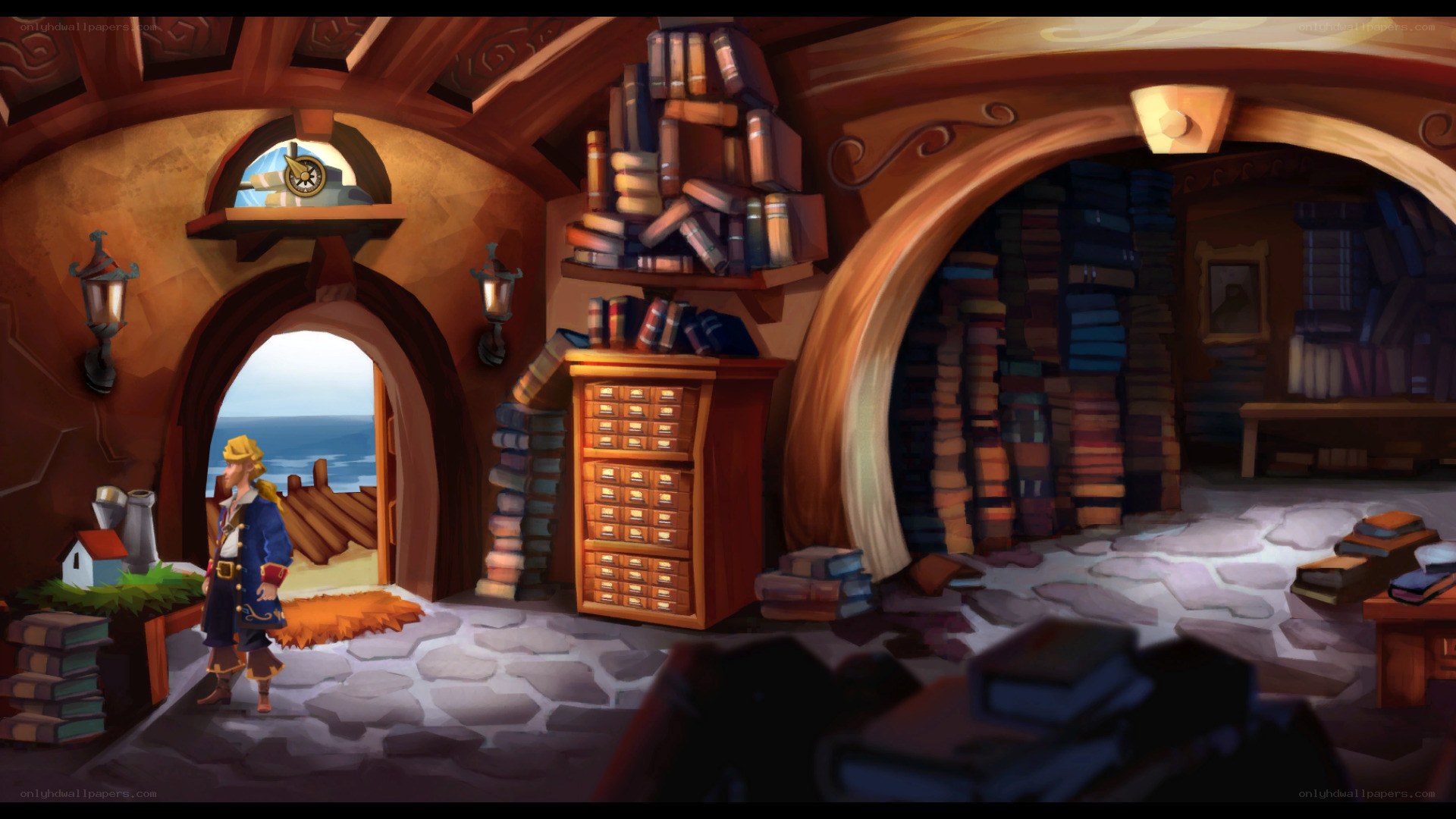 pirate in a library